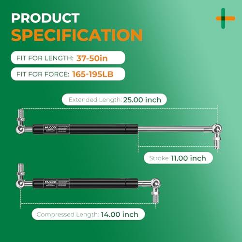 【並行輸入品】HUOPO 25インチ 180ポンド/800N ガスショック ストラット スプリング リフトサポート RV ベッド収納カバー ドア_3