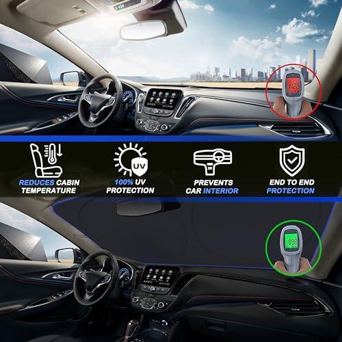 【並行輸入品】 MORNYRAY 車用フロントガラスサンシェード、反射板サンシェードは車内を究極に保護します。クールな反射サンブロッカー、折りたたの画像