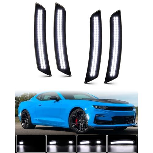 【並行輸入品】シボレーカマロ 2016 2017 2018 2019 2020 2021 2022 2023用LEDサイドマーカーライト スモーの画像