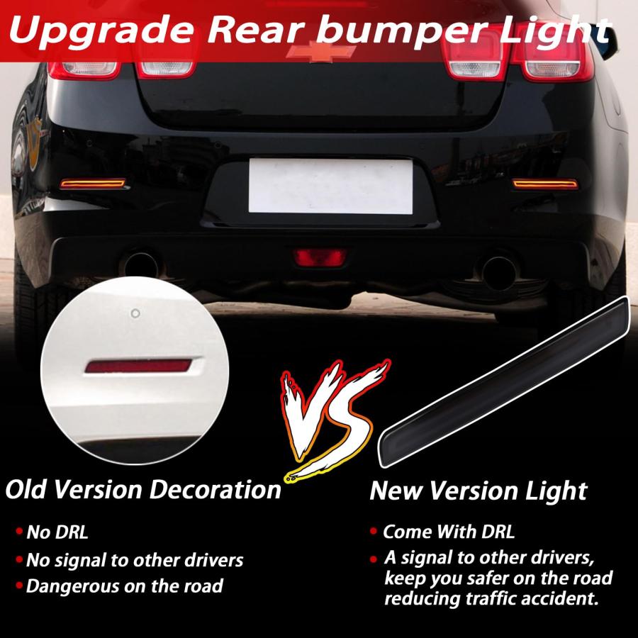 【並行輸入品】BINQIGOO LED Rear Bumper Reflector Light Compatible with Chevrolの画像