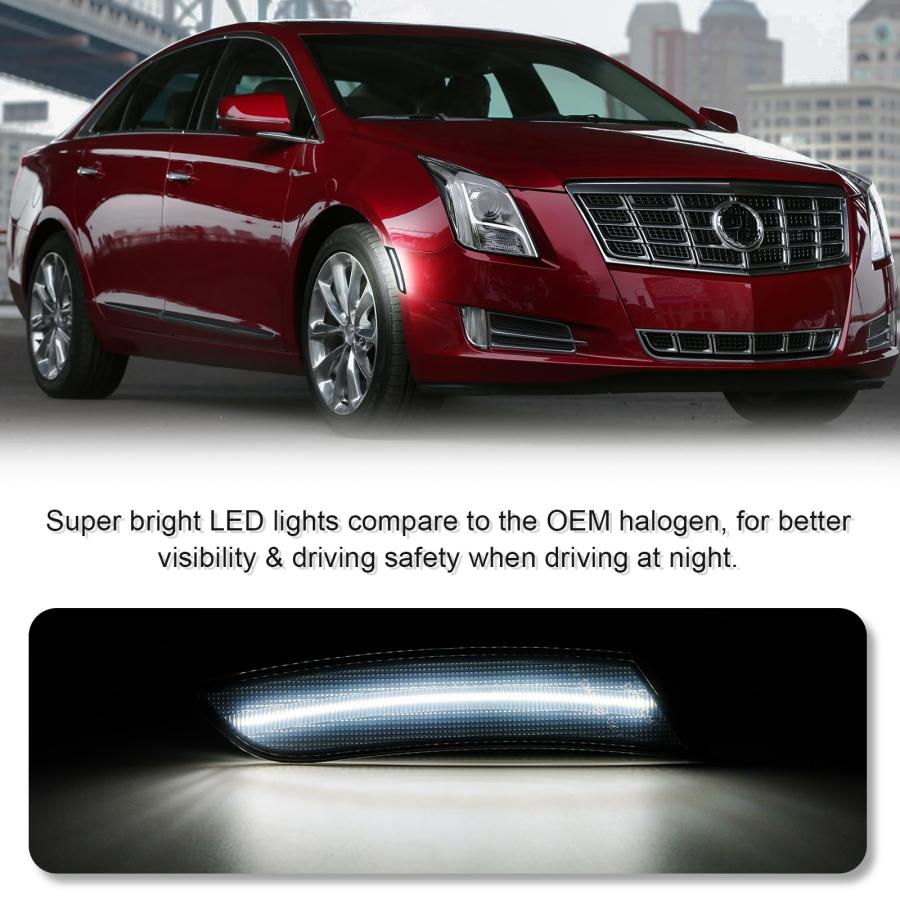 【並行輸入品】SHINEFIT White LED Side Marker Lights Replacement for 2013 2017の画像