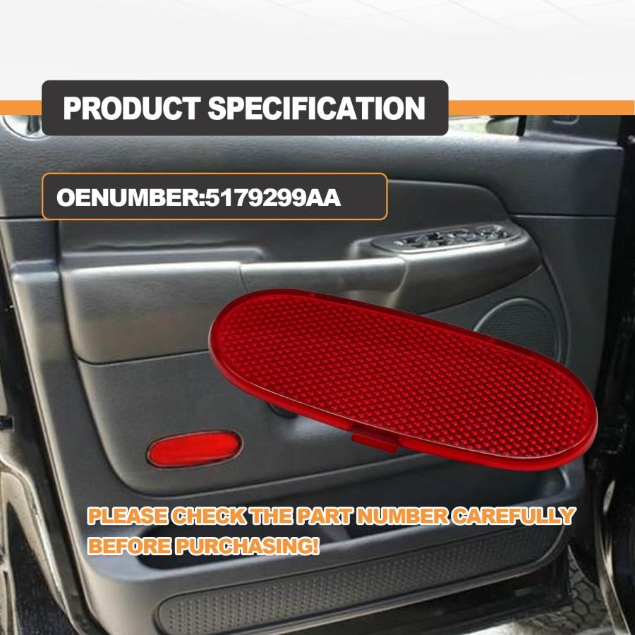 【並行輸入品】 フロントドアパネルリフレクターライトカバー 2002 2008 Dodge Ram 1500 2500 3500、5179299Aの画像