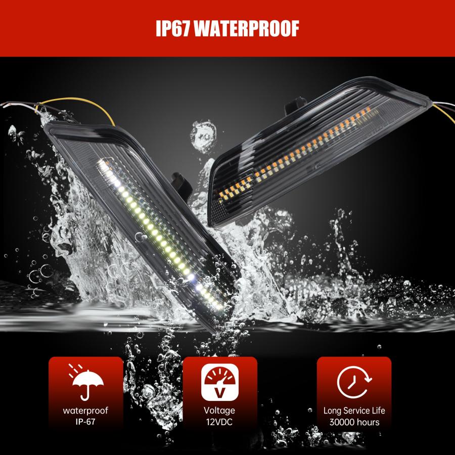 【並行輸入品】KAKABAS LED DRL Front Bumper Turn Signal Light Compatible With F_6