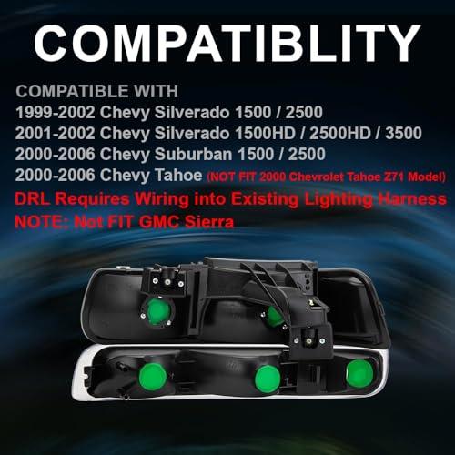【並行輸入品】LQI Front Headlight+ Bumper Lights Lamps Compatible with Chevy S_7
