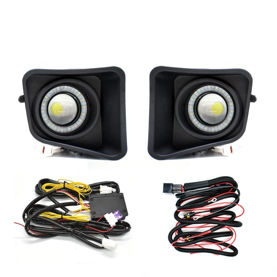 【並行輸入品】ECAHAYAKU LED フロントバンパー フォグライト 2014 2021 トヨタ タンドラ フォグランプ カバー 交換用 Dの画像