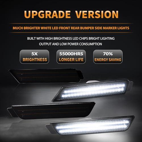 【並行輸入品】DERMOKA LED Side Marker Lights Front Rear White Bumper Parking Sの画像