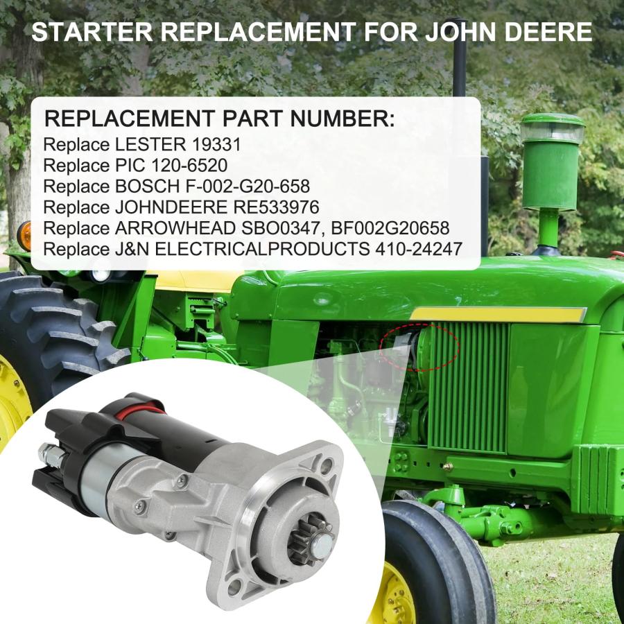 【並行輸入品】スターター互換 John Deere 5045D 5055E 5065E 5075E 2008 2014 12V CW 10 歯ス_5