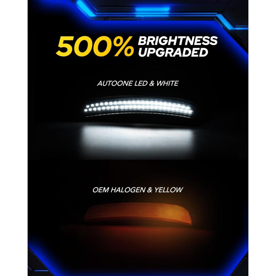【並行輸入品】AUTOONE LEDサイドマーカーライト Dodge Charger 2015 2023対応 ホワイト フロント\u0026リアフェンダーの画像