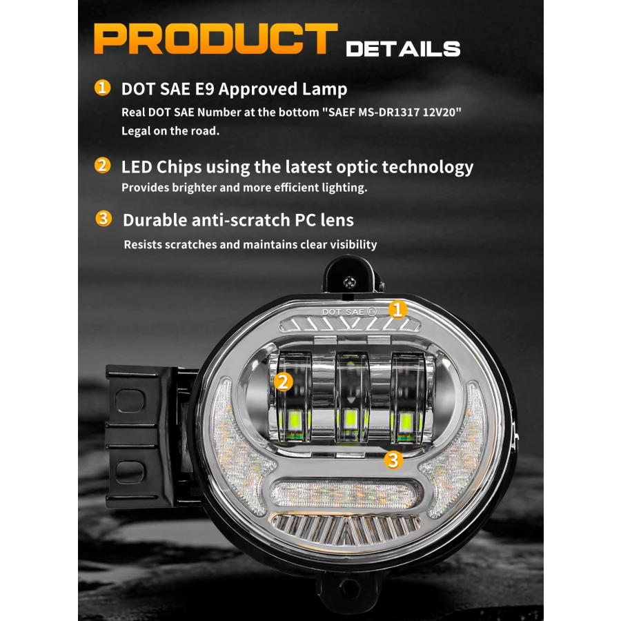 【並行輸入品】Led Fog Lights Compatible with Dodge Ram 1500 2002 2008 Dodge Raの画像