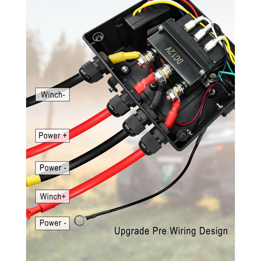 並行輸入品】配線済みウインチコントロールボックスキット、12V 500A