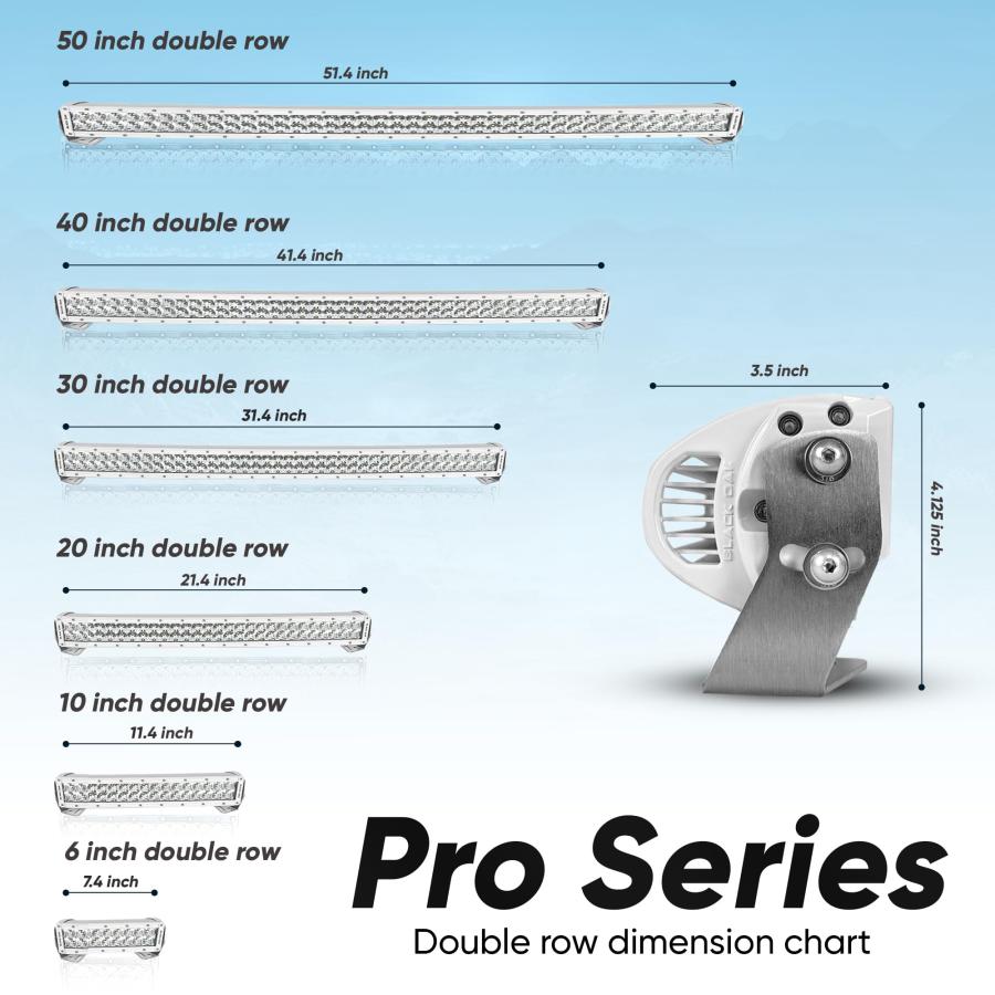 【並行輸入品】Black Oak Marine LED Light Bar 10 Inch Pro Series 3.0, White Douの画像