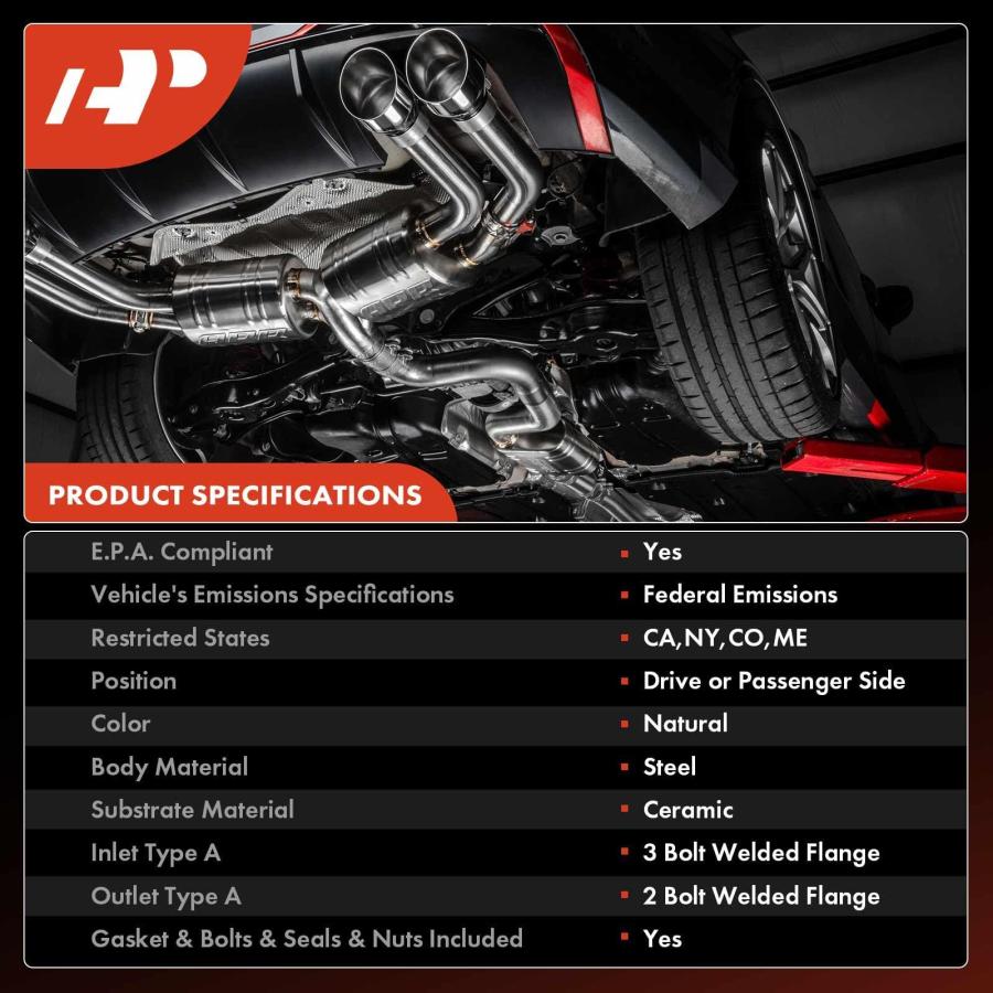 【並行輸入品】A Premium 2 PC Front Left and Right Catalytic Converter with Gasの画像