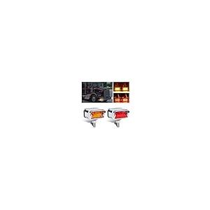 【並行輸入品】Wodvyss 2Pcs Double Face Amber/Red Lens 12 LED Marker Lights Turの画像