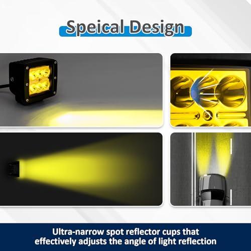 【並行輸入品】Wsays アンバーLEDフォグライトポッド2個\u0026隠しバンパーフォグランプマウントブラケット、プラグ配線キット付き トヨタタンドラの画像