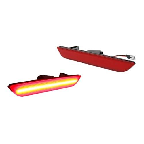 【並行輸入品】JDICY 2X Red Lens Rear Bumper Side Marker Lights Lamps ABS Housiの画像