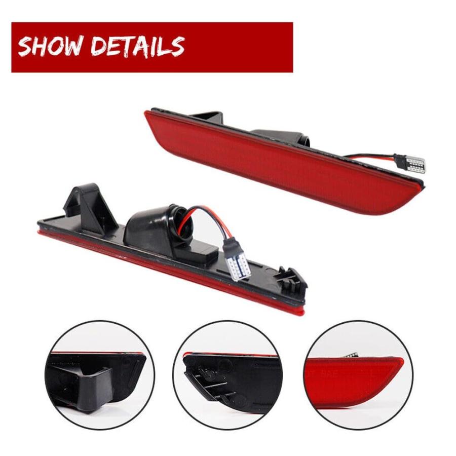 【並行輸入品】JDICY 2X Red Lens Rear Bumper Side Marker Lights Lamps ABS Housiの画像