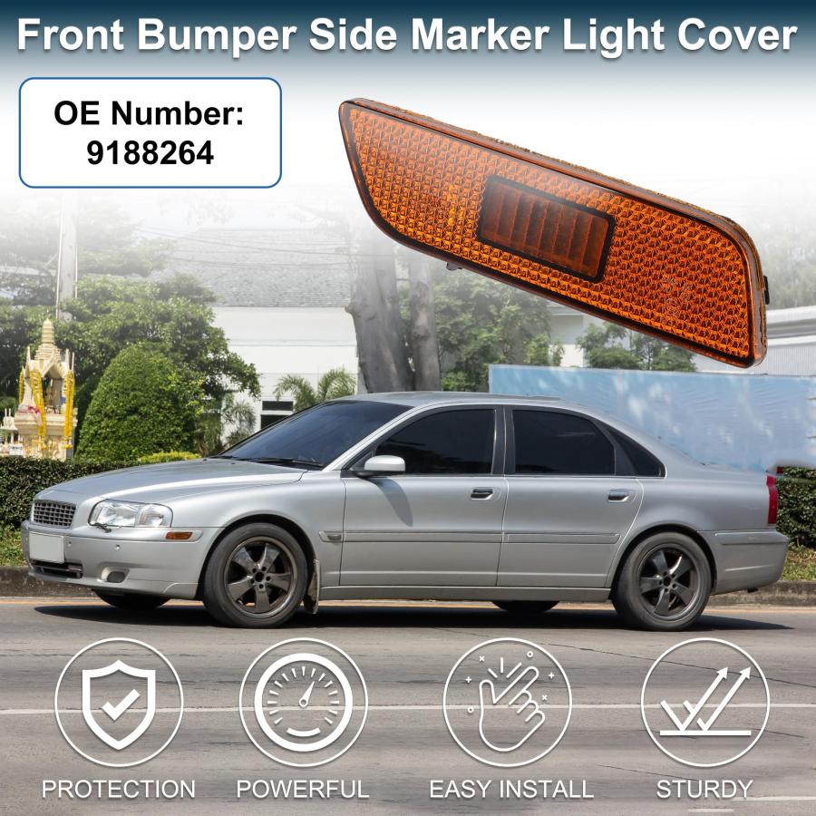 【並行輸入品】 TUCKBOLD Front Bumper Side Marker Light Cove for Volvo S80 2002の画像