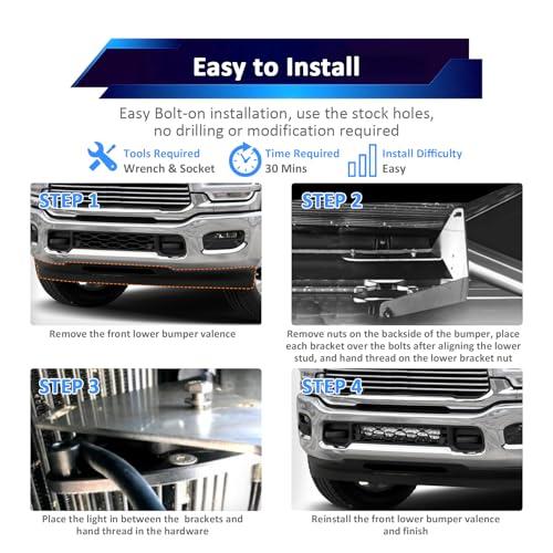 【並行輸入品】Wsays Front Hidden Bumper Lower Grill Light Bar Mounting Bracketの画像