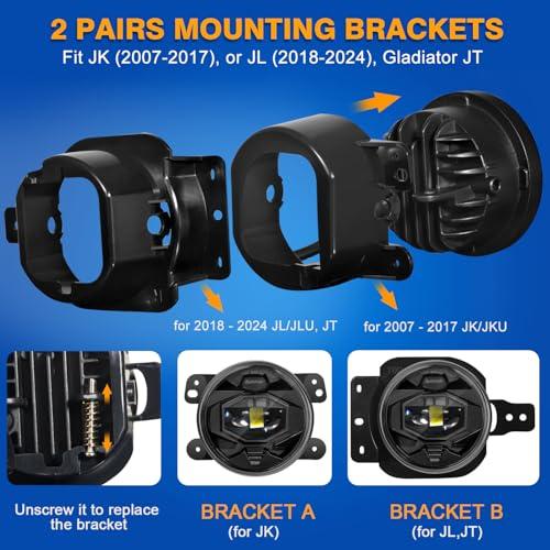 【並行輸入品】Aukmak Upgraded LED Fog Lights for Jeep Wrangler JK JL JKU JLU 2_7