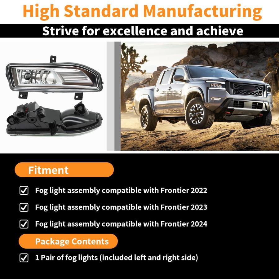 【並行輸入品】Aspaton Front Bumper Fog Light Assembly Compatible with Frontierの画像