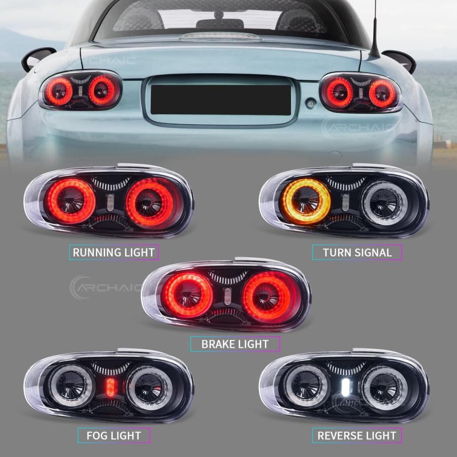 【並行輸入品】Archaic LED Tail Lights Assembly Compatible with 2006 2015 Mazdaの画像