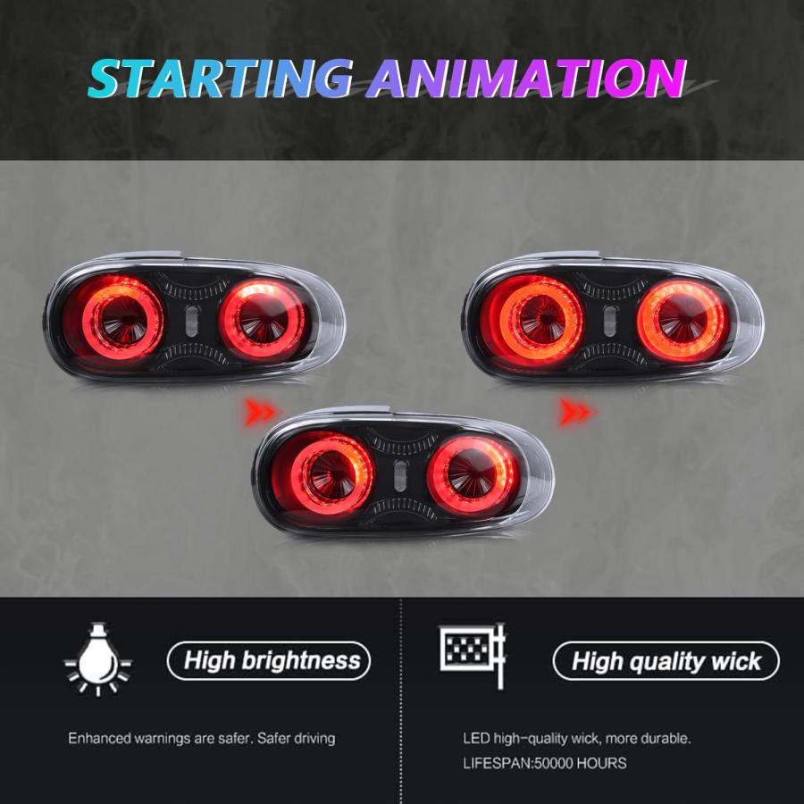 【並行輸入品】Archaic LED Tail Lights Assembly Compatible with 2006 2015 Mazdaの画像
