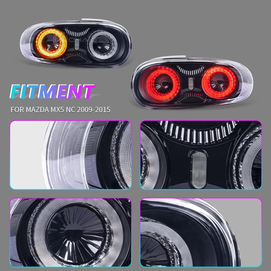 【並行輸入品】Archaic LED Tail Lights Assembly Compatible with 2006 2015 Mazdaの画像