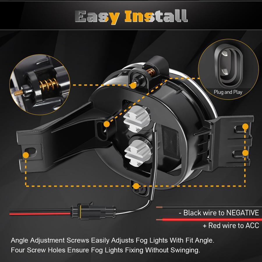 【並行輸入品】FICOLPO Led Fog Lights with Daytime Running Lights for 2002 2008の画像