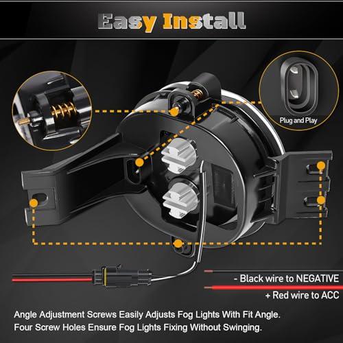 【並行輸入品】FICOLPO Led Fog Lights with Daytime Running Lights for 2002 2008の画像