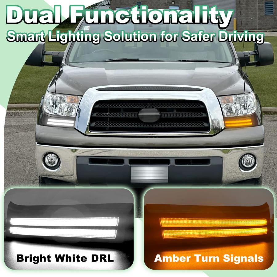 【並行輸入品】Headlights Filler for 2007 2013 Toyota Tundra Daytime Running Li_5