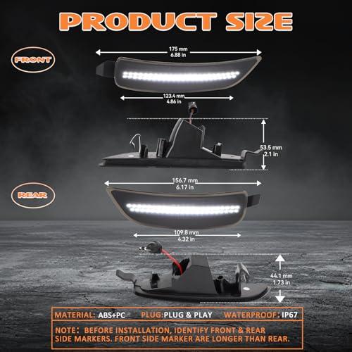 【並行輸入品】AreLokpri White LED Side Marker Lights Compatible With 2016 2023の画像