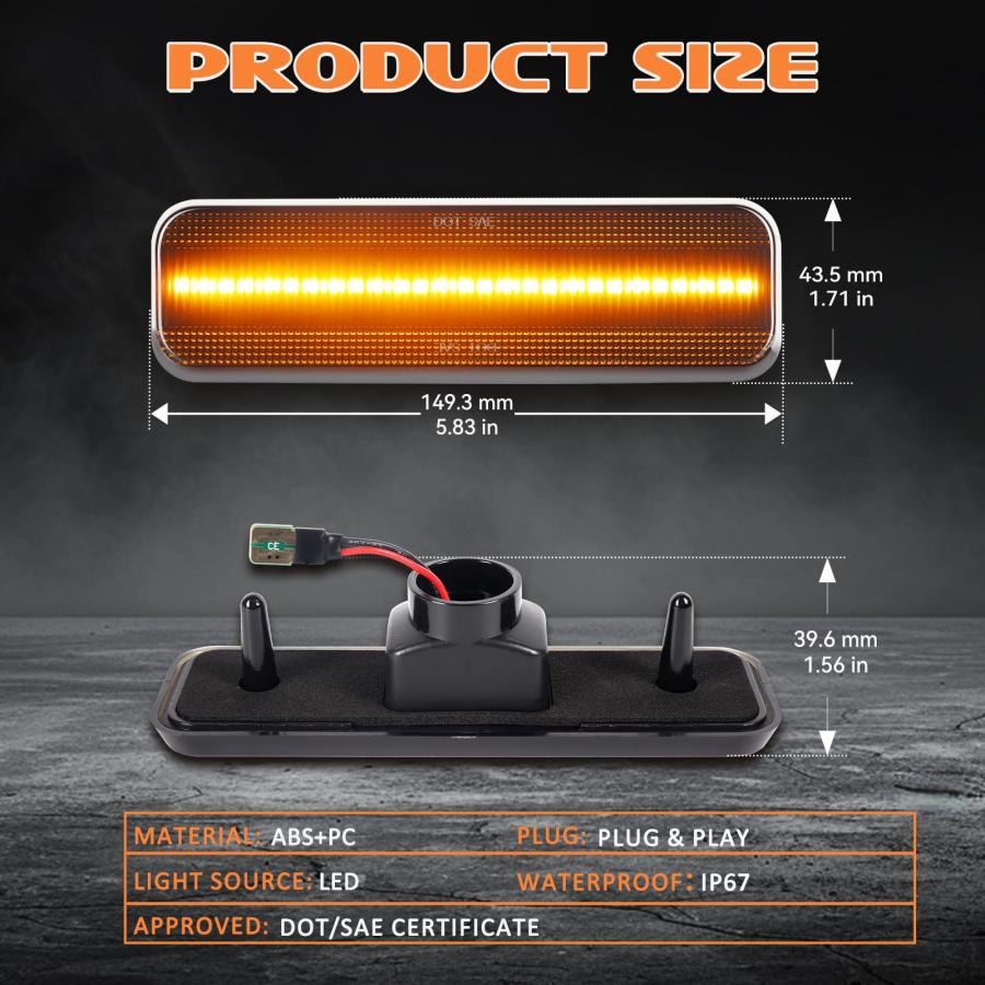 【並行輸入品】AreLokpri LED Front Side Marker Lights Compatible with Dodge Ramの画像