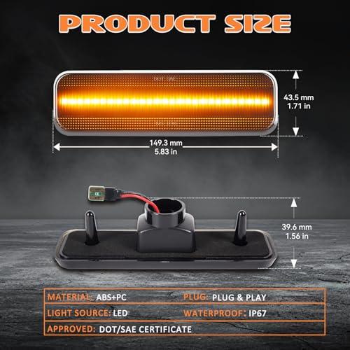 【並行輸入品】AreLokpri LED Front Side Marker Lights Compatible with Dodge Ramの画像