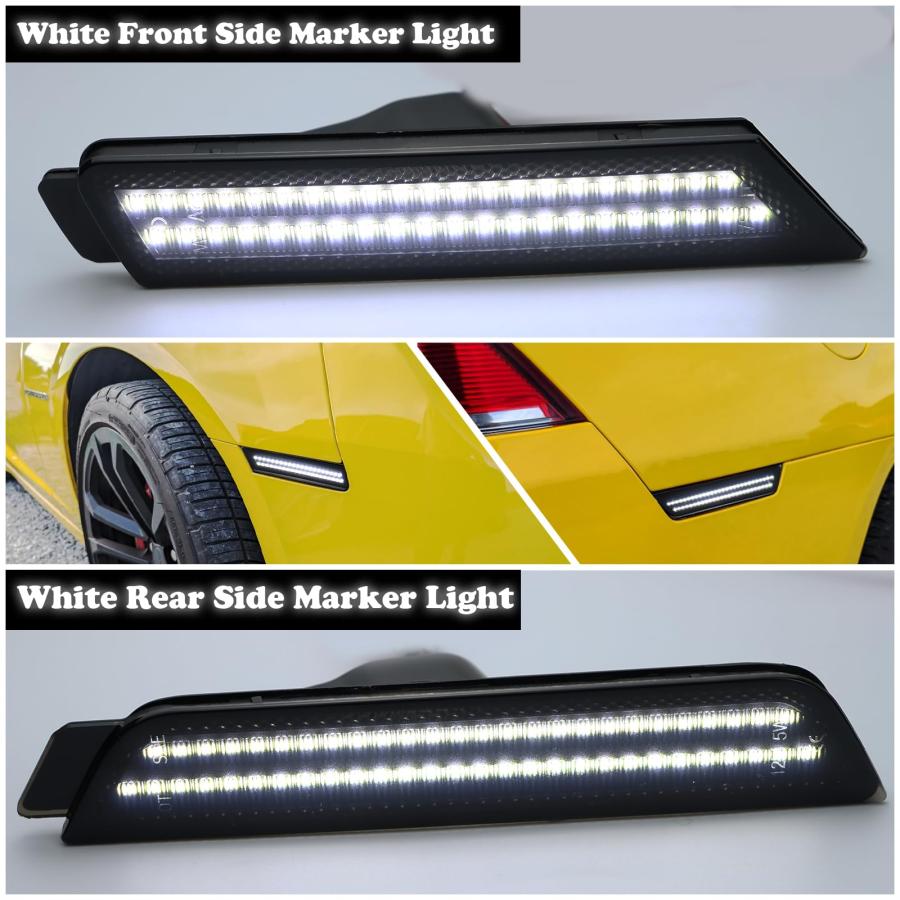 【並行輸入品】KEEGTBOX Smoked Lens LED Side Marker Lights Kit Front Rear Fendeの画像