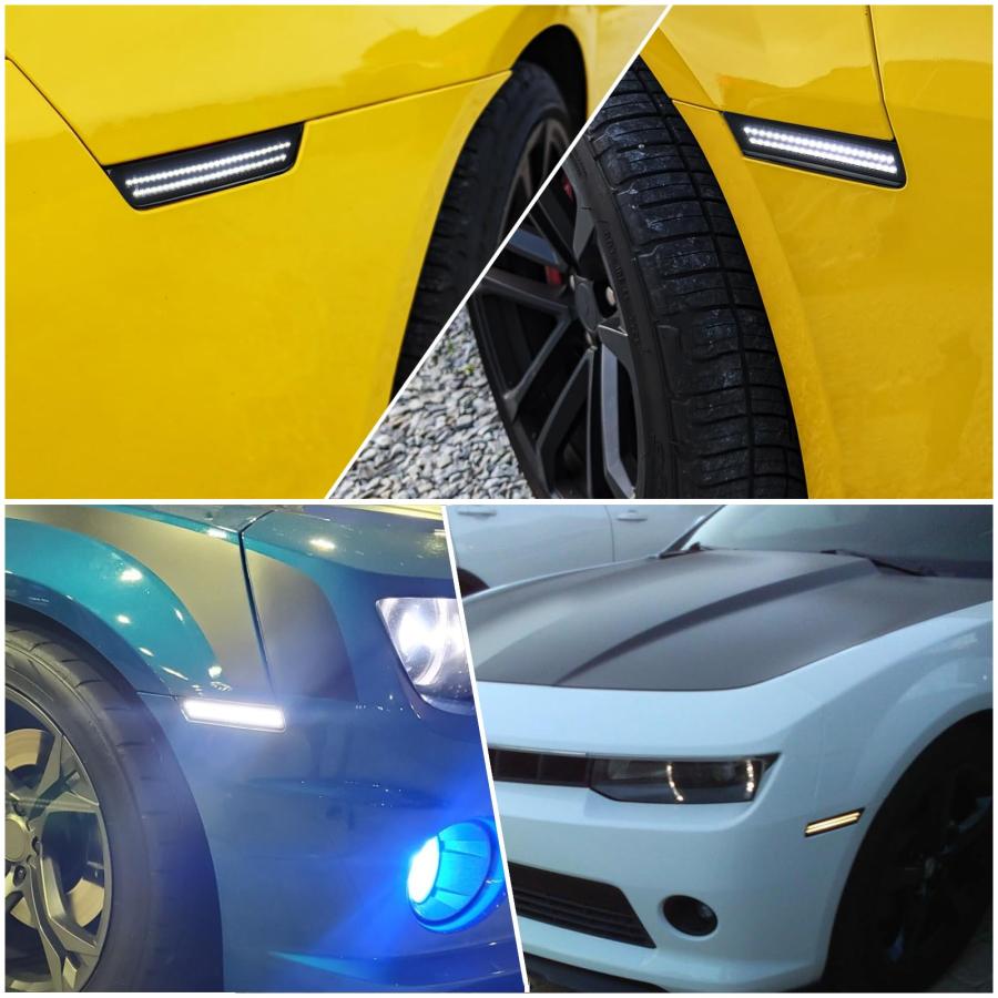 【並行輸入品】KEEGTBOX Smoked Lens LED Side Marker Lights Kit Front Rear Fendeの画像