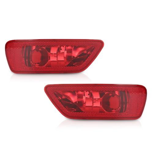 【並行輸入品】LQI 2pcs Red LED Rear Bumper Fog Tail Brake Lights Compatible wi_1
