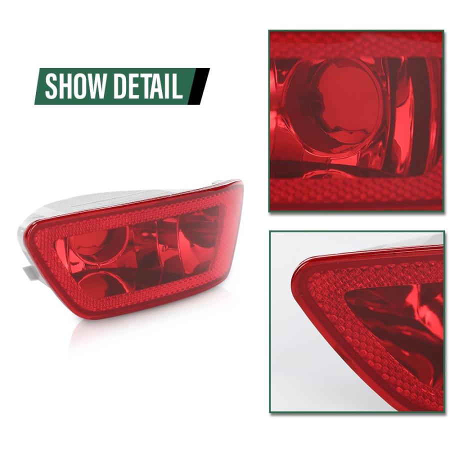 【並行輸入品】LQI 2pcs Red LED Rear Bumper Fog Tail Brake Lights Compatible wi_3