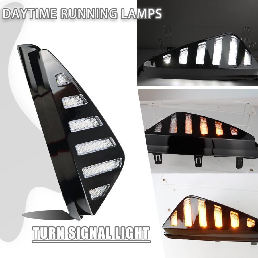 【並行輸入品】ZDEERAOTO LED フロントバンパー フォグライト DRL アンバー シーケンシャル ウインカー ランプ フィーチャーキッの画像