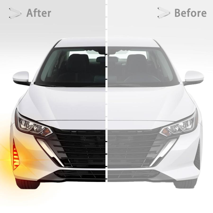 【並行輸入品】ZDEERAOTO LED フロントバンパー フォグライト DRL アンバー シーケンシャル ウインカー ランプ フィーチャーキッの画像