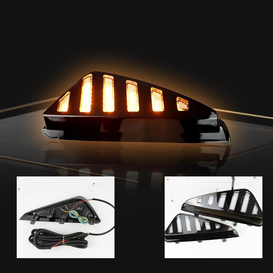 【並行輸入品】ZDEERAOTO LED フロントバンパー フォグライト DRL アンバー シーケンシャル ウインカー ランプ フィーチャーキッの画像