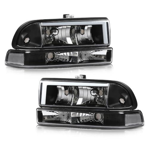 【並行輸入品】PIT66 Headlights Assembly Front Headlamp w/LED Light Bar Compatiの画像