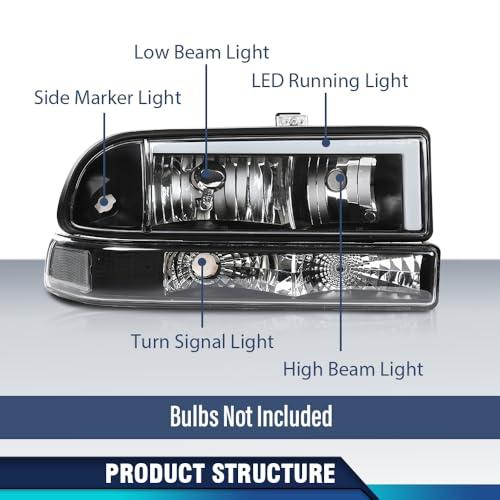 【並行輸入品】PIT66 Headlights Assembly Front Headlamp w/LED Light Bar Compatiの画像