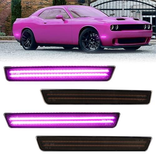【並行輸入品】FetonAuto Pink Purple LED Side Marker Lights for 2015 2023 Dodgeの画像