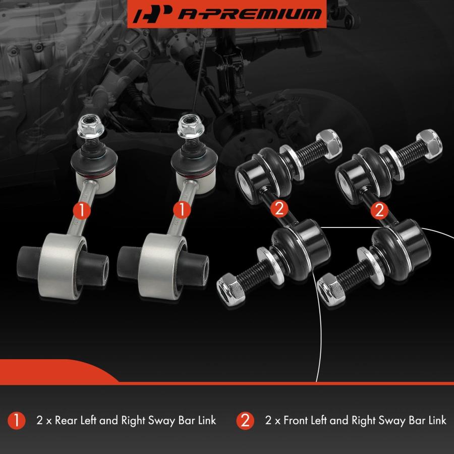 【並行輸入品】A Premium Set of 4， Front and Rear Sway Bar Link Stabilizer Link_6