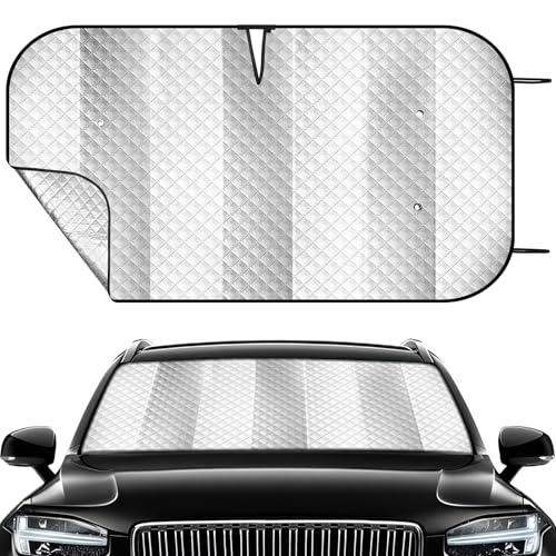 【並行輸入品】 フロントガラスサンシェード 車用サンシェード フロントウィンドウ用折りたたみ式カーシェード 紫外線をブロック トラックSUVバン用の画像