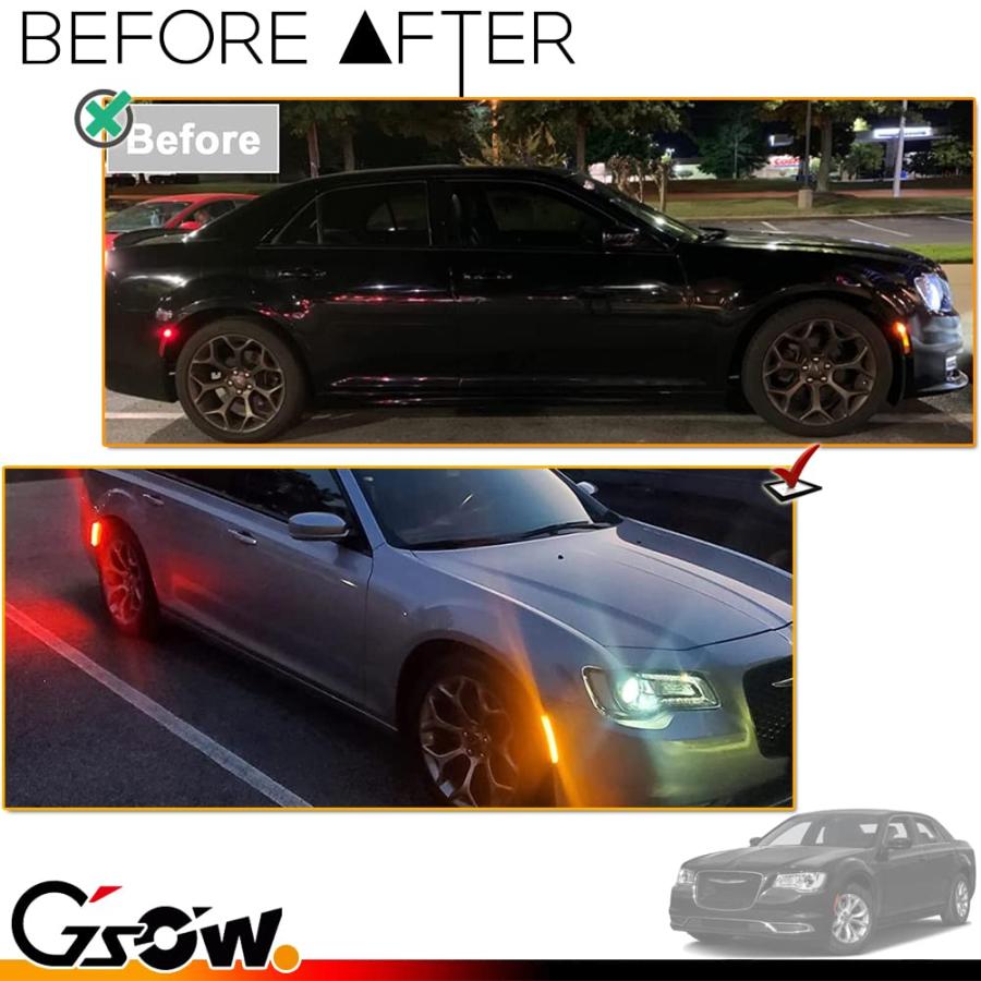 【並行輸入品】GSOWO 4 PCS LED Side Marker Light Kits for Chrysler 300 2015 202_3