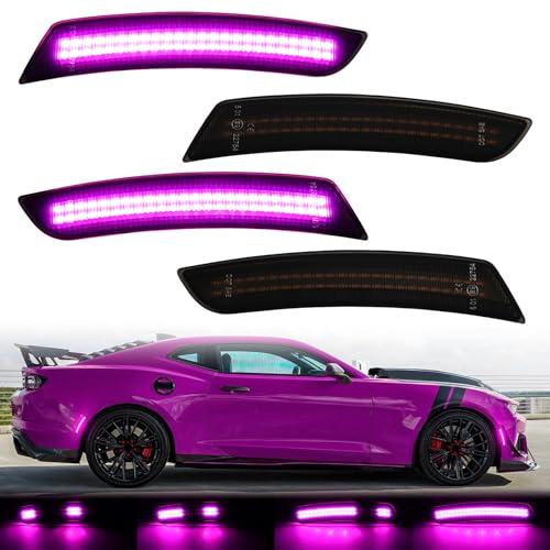 【並行輸入品】FetonAuto Dynamic Sequential Pink Purple LED Side Marker Lightsの画像