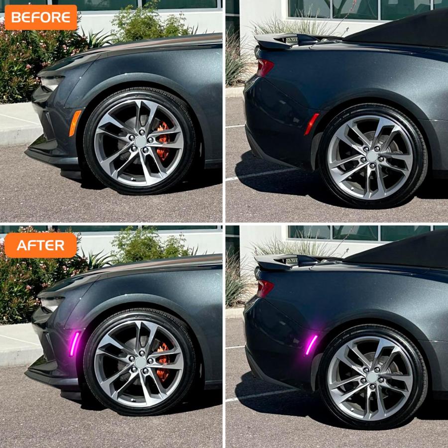 【並行輸入品】FetonAuto Dynamic Sequential Pink Purple LED Side Marker Lightsの画像
