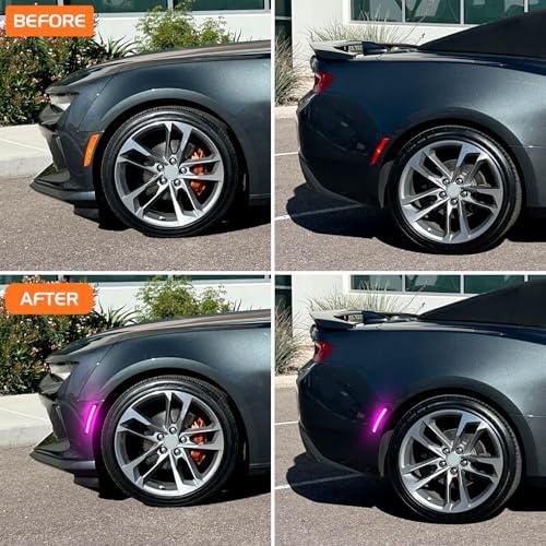 【並行輸入品】FetonAuto Dynamic Sequential Pink Purple LED Side Marker Lightsの画像