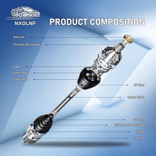 【並行輸入品】CV Axle Front Pair for Toyota Venza FWD 2009 2010 2011 2012 2013_3